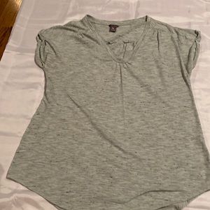 Eddie Bauer - Medium- Light blue heathered v-neck tee
